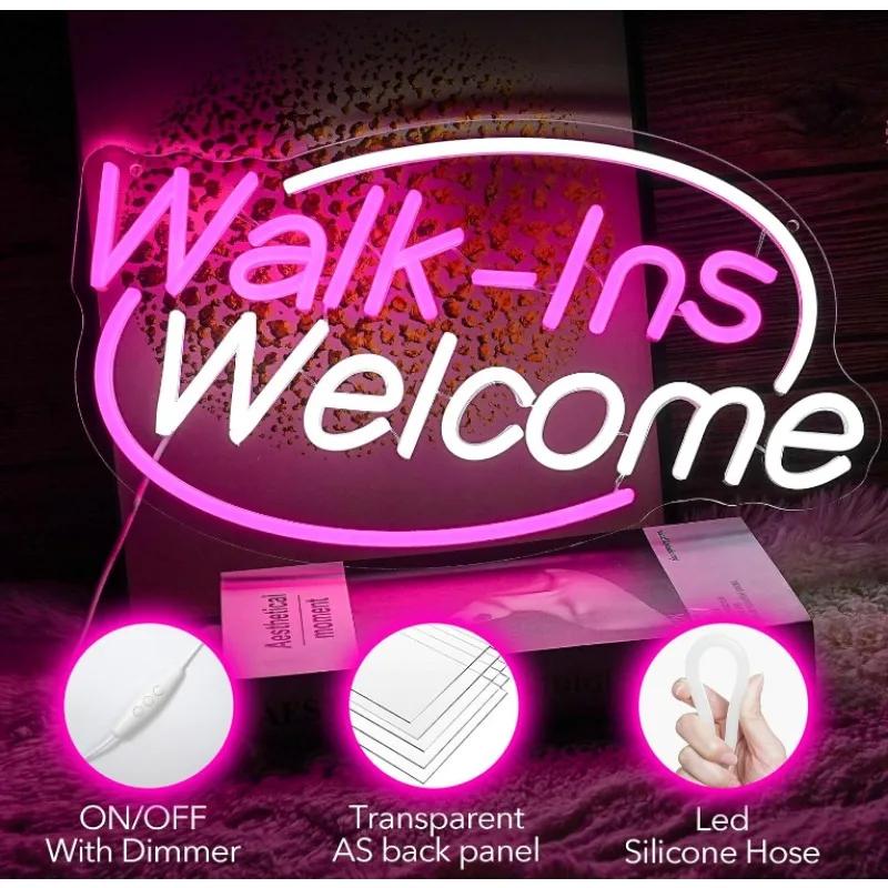 Walk-Ins Welcome ׿    ׿ , ũ ȭƮ LED , USB , Ž    (16.5x9.4 ġ)